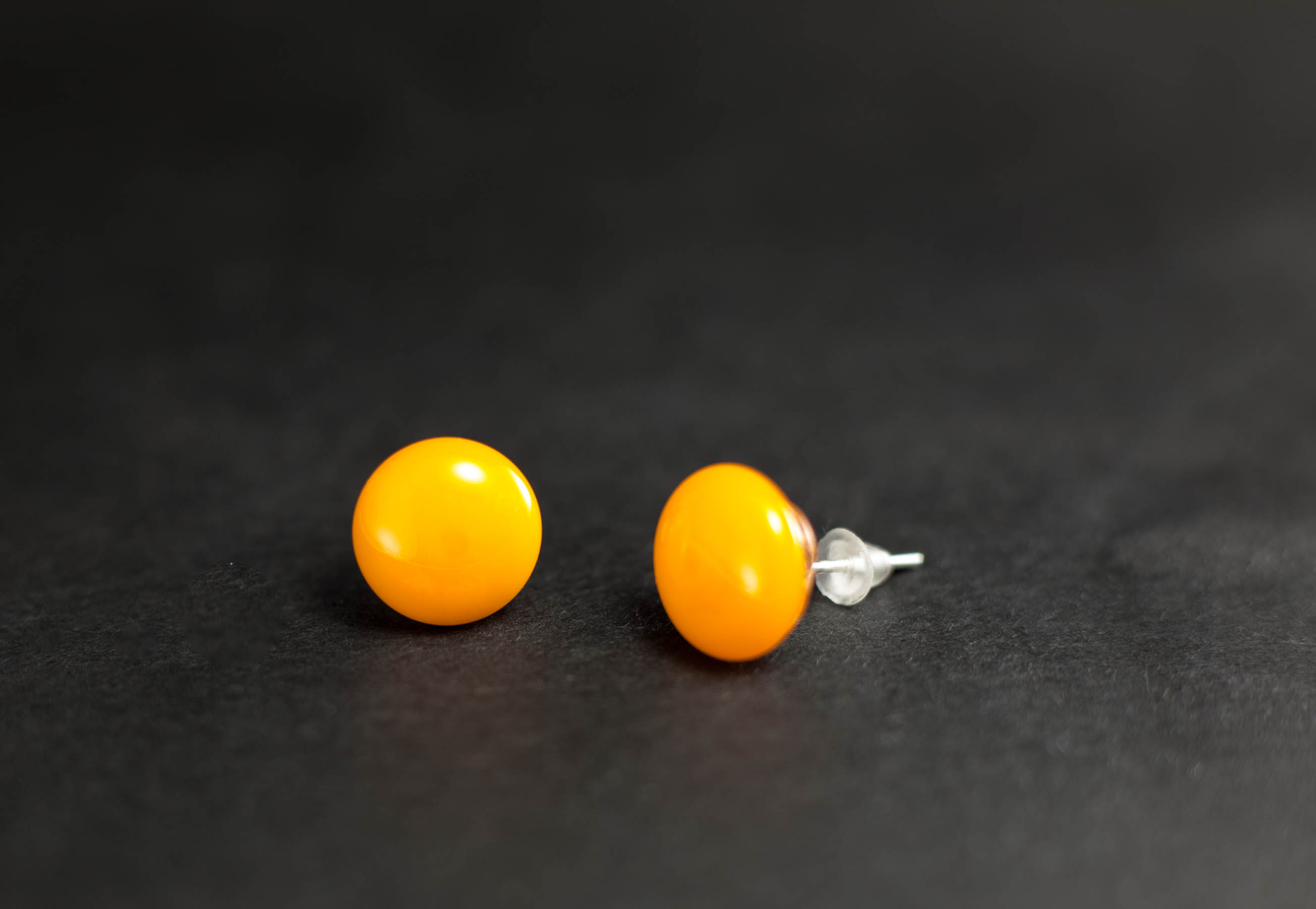 Naušnice Točkice oker-narančaste pastel